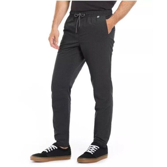 Hurley Tapered Fit Twill Tech Jogger Pants Men S Black Pull On Elastic Waist NEW - Picture 1 of 9